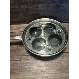 Belgique Gourmet Tools Of The Trade Stainless Steel Egg Poacher/Fry Pan 8” W/Lid
